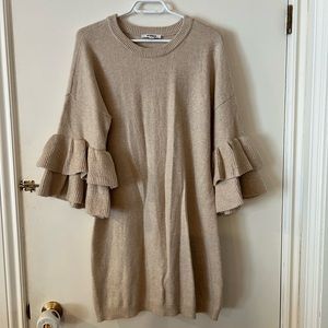 BB Dakota ruffle sleeve sweater dress